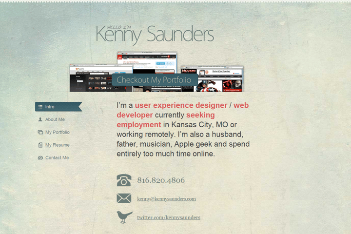 Kenny Saunders website preview